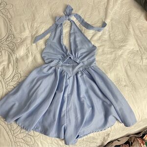 Light Blue Halter Romper Small